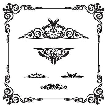 Retro Luxury Border and Frame Collection, Decorative Divider Elements vector