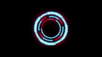 Circular HUD Interface Element Futuristic Target Scan Animation Glowing Neon Blue and Red video