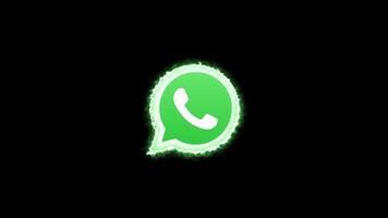 flammande whatsapp ring upp ikon animering bakgrund för tech presentation eller intro video