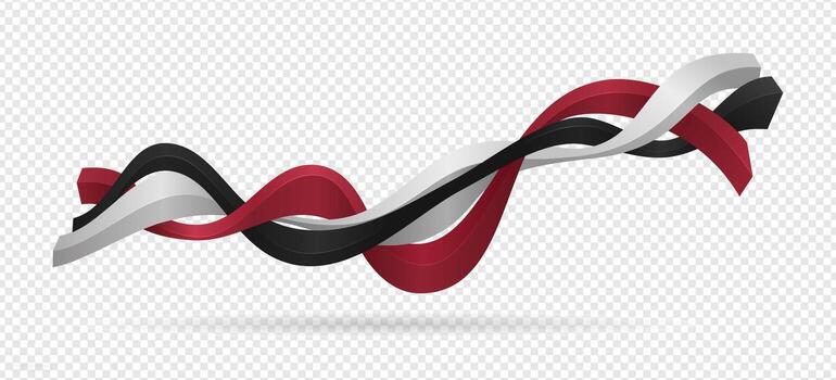 diseño elementos para Yemen monumento día con rojo, blanco, y negro a rayas 3d objetos vector