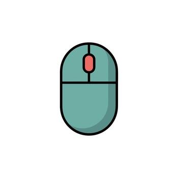 verde azulado computadora ratón con un rojo Desplazarse rueda en blanco antecedentes vector