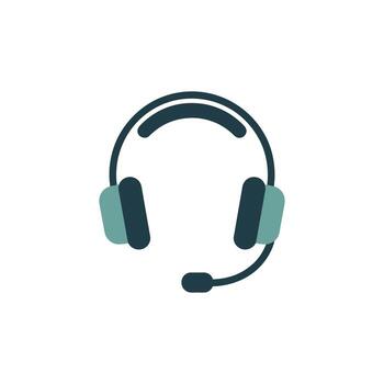 headset with an attached microphone on a white background vector