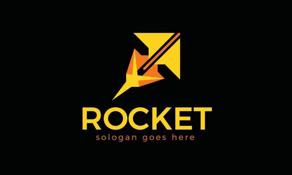 dinámica plano cohete logo para puesta en marcha innovación. pulcro y moderno diseño simbolizando crecimiento y adelante impulso vector