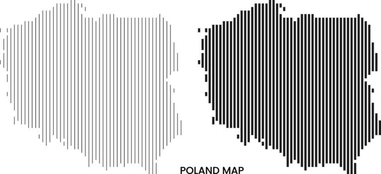 Polonia vertical línea forma infografía mapa sólo vertical línea modelo vector