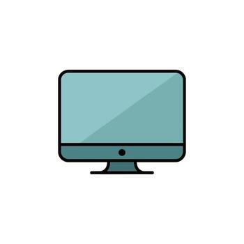A modern computer monitor with a screen and small camera on a white background vector