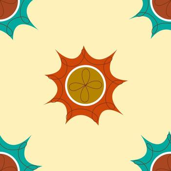 A Beautifully Colorful Sun Styled Pattern is beautifully displayed on a Soft and Gentle Background vector
