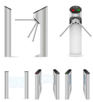 Modern security turnstile designs and features vector