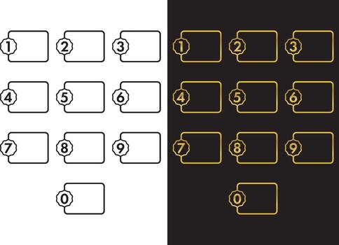 Number infographic, steps, black and gold step display frame vector