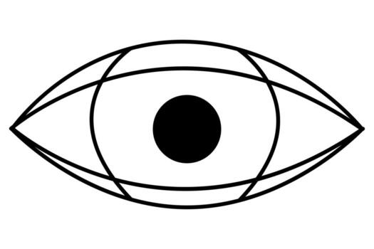 uno línea bosquejo de abierto ojo minimalista contorno vector