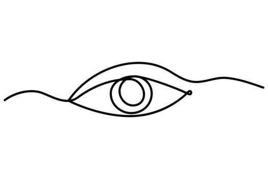 Elegant eye line art minimalist continuous design vector