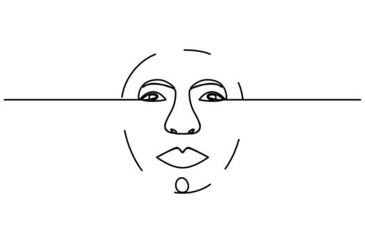 Abstract eye one line art minimalist outline sketch vector