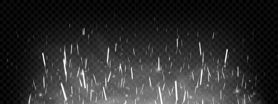 Burning flame and flying sparks with smoky texture and glowing light effect. Fiery heat and bokeh particles create dynamic explosive atmosphere. Ideal for night or electric designs. vector