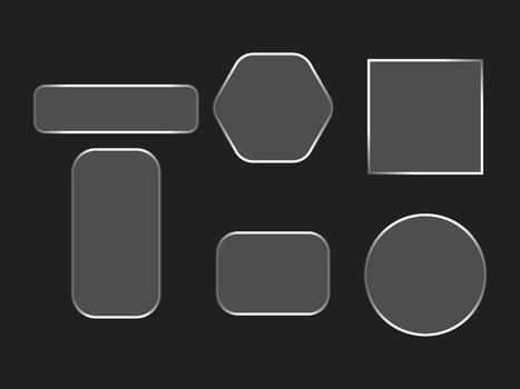 Set of web button with a glossy black coating shape vector