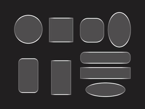 conjunto de varios gris lustroso web botones forma vector