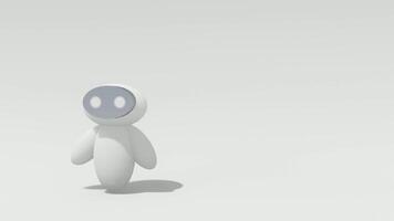 White Robot 3D Render, Artificial Intelligence Concept, avatar video