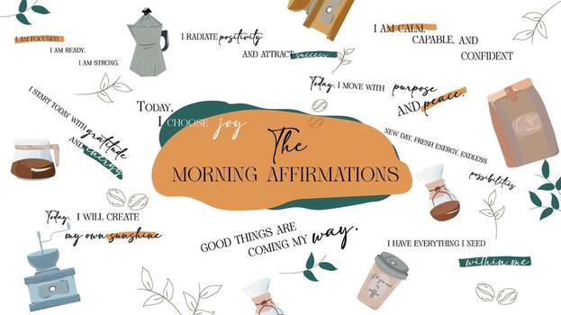 Set of daily affirmation, daily reminder. Print for mugs their, cases. Transparent background vector