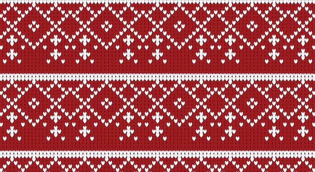 Christmas Jumper Pattern Kniting pattern. red christmas background vector
