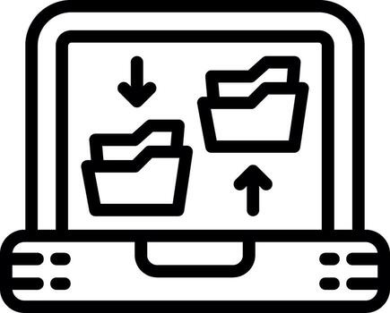 File Sharing Outlined Frame Object vector