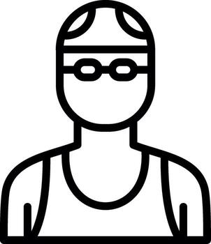 Swimmer Sharp Line Mark vector