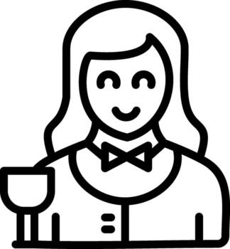 camarera agudo borde visual vector