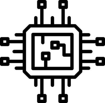 Processor Bright Flat Artwork vector