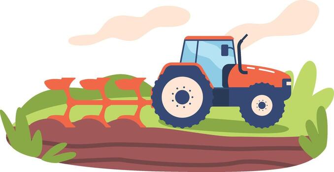 Tractor and Field vector