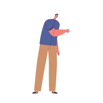 Expressive Man Using Hand Gestures To Convey Emotions Or Communicate Messages. Male Character Movements vector