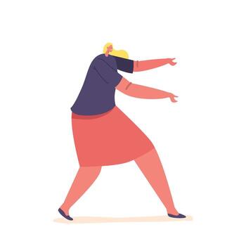 Female Character Gestures With Arms. Expressive Movements Using Arms To Communicate Emotions, Convey Messages vector