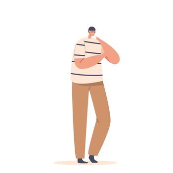 Man Ponders, Contemplating His Options And Weighing The Consequences, As He Navigates The Challenging Task vector