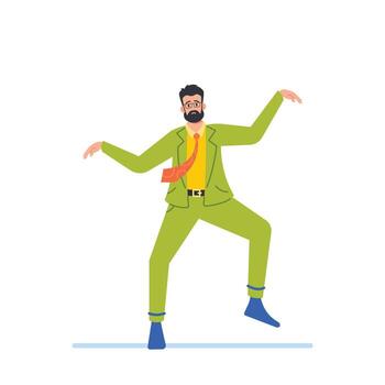 marioneta oficina empleado masculino personaje con exagerado movimientos y expresiones aislado en blanco antecedentes vector