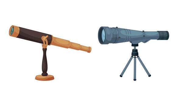 Monocular as Modified Refracting Telescope for Viewing Distant Object Set vector