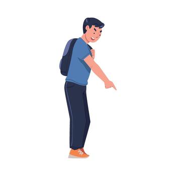 Man Aggressor Pointing Finger Abusing and Insulting Weak Illustration vector