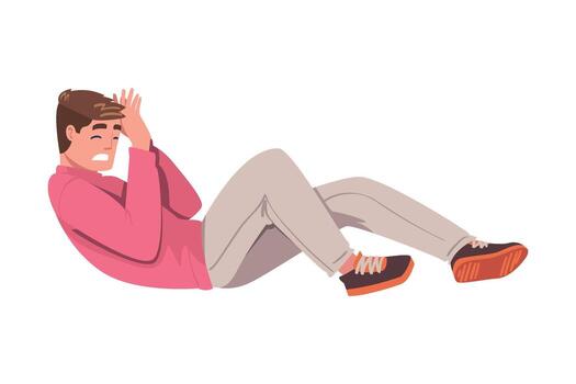 asustado hombre acostado en el piso regate sufrimiento desde abuso y intimidación ilustración vector