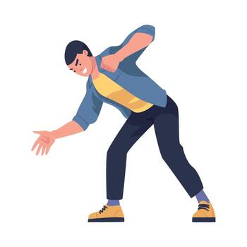 Man Aggressor with Fist Abusing and Insulting Weak Illustration vector