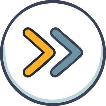 Forward Direction Arrow in Circle Shape Pointing Right Navigation Symbol Icon vector