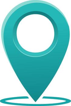 Teal Colored Map Pointer or Location Pin Icon Illustration vector