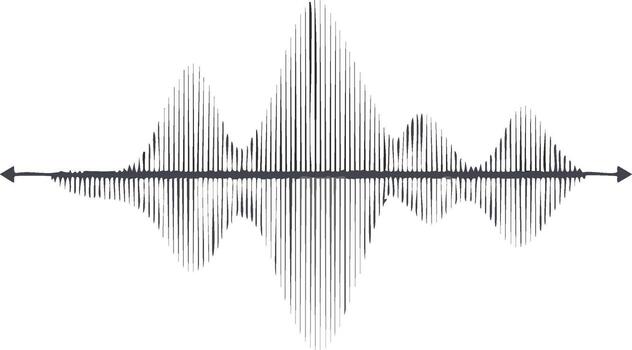 resumen onda de sonido amplitud visualización con flechas vector