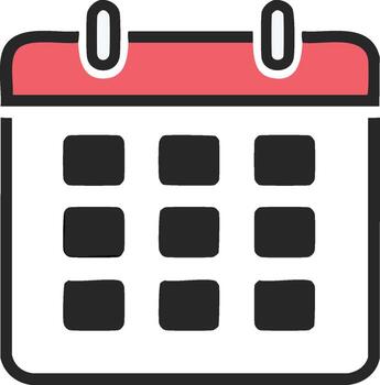 Calendar icon for schedule, date, planning, and time management. Simple flat illustration for events and appointments. vector
