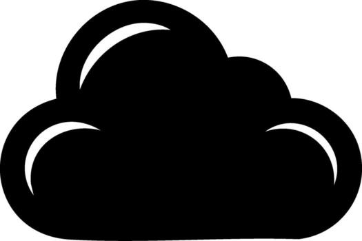 Simple black weather cloud icon symbol for cloud computing and data storage vector