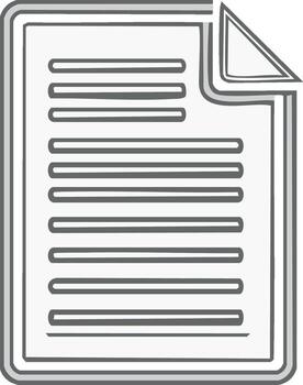 Document illustration with lines, isolated on a white background, graphic. vector