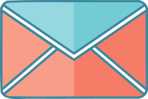 vibrante coral y verde azulado sobre icono en moderno plano diseño estilo para digital comunicación mensaje vector