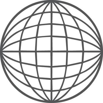 Stylized globe icon with latitude and longitude lines vector