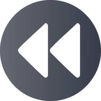 Circular gray rewind icon for multimedia player user interface navigation vector