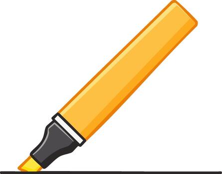 Yellow highlighter marker creating a clean line against white background vector