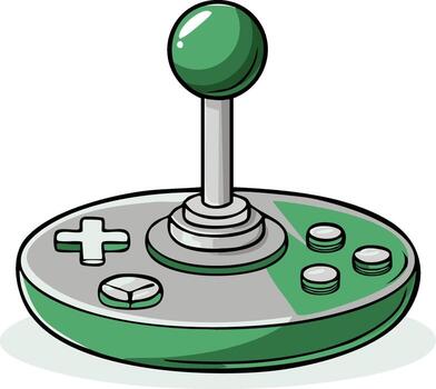Retro Gaming Joystick Controller with Directional Pad and Buttons vector