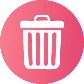 trash can icon on a pink circle. Delete, remove, or garbage symbol for web and mobile apps. vector