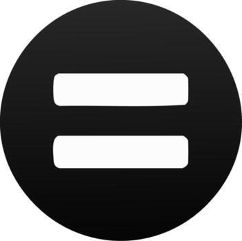 Black circle with two horizontal bars isolated on white background. vector