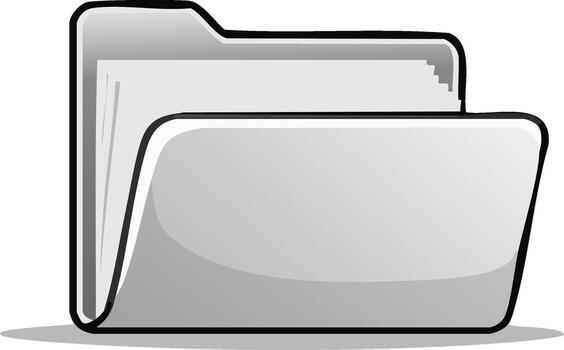 Modern gray folder symbol for digital document management and information storage archiving vector