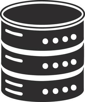 base de datos servidor icono en negro y blanco en un blanco antecedentes vector