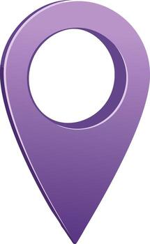 3d ubicación icono, Violeta púrpura puntero, navegación símbolo vector